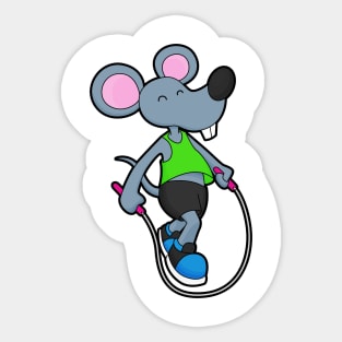 Mouse at Fitness with Rope Sticker